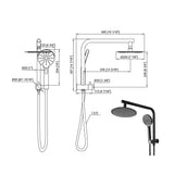Shower Head High Pressure Set Rain Round Black-1910113243339296770