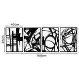 Yezi Metal Wall Art 4Pcs Abstract Minimalist Line Decor-1937319819355492354