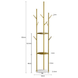 Levede Coat Rack Clothes Stand 8 Hook Organizer Gold-1910112990083026946