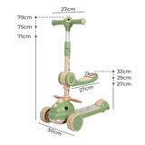 BoPeep Foldable Kids Scooter Flip-able Seat Green-1910112181630930946