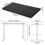 Levede Motorised Standing Desk Adjustable 120cm Black 800x 1.5MM-1919892939971104770