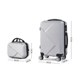 Slimbridge 2pcs 20"Travel Luggage Set Grey-1910112832352030722