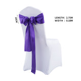 20x Table Runner Satin Chair Sashes Eggplant-1910113033733148674