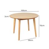 Levede Dining Table Round Rubberwood Base 100cm Natural 100 CM-1910113303351398402