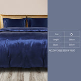 DreamZ Silky Satin Quilt Cover Set Bedspread Blue Double-1910113196962877442