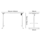 Levede Motorised Standing Desk Frame White Single Motor-1910112989764259842