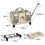 Pawz Pet Carrier 4 Wheel Portable Rolling Foldable-1937319817166065666