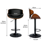 Levede 1x Bar Stools Gas Lift Kitchen Black-1910113239631532034