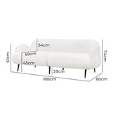 Levede Cloud Sofa 3 Seater Sherpa Fleece White-1937319787009019906