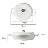 TOQUE 3.5L Enamel Dutch Oven Pan in White Colour-1910112821203570690