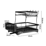 TOQUE Detachable Dish Drying Rack Cutlery Black-1910113166705168386