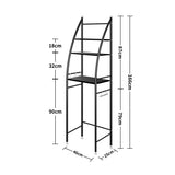 Dutxa 3 Tier Over Toilet Storage Shelf Black-1910113127488425986
