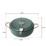 TOQUE Japanese Deep Frying Pot Thermometer Green 20CM-1910113166227017730