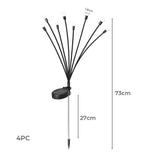 Firfly Solar Lawn Lights 8LED 4PC Outdoor Black-1910112867206696962