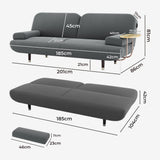 LEVEDE  CONVERTIBLE SOFABED WITH USB CHARGE AND SIDE TABLE-1937319787348758530
