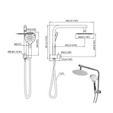 Shower Head High Pressure Set Rain Round Silver-1910113243528040450