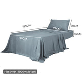 Dreamz 3pcs Sinigle Size 100% Bamboo Bed Sheet Set in Grey Colour Single-1910113202792960002