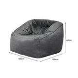 Marlow Bean Bag Chair Cover Soft Velvet Dark grey-1910113190088413186