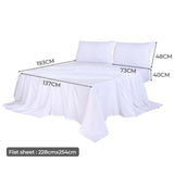 Dreamz 4pcs Double Size 100% Bamboo Bed Sheet Set in White Colour-1910113200951660546