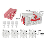 Picnic Basket Set Baskets 4 Person Wicker-1910113180965801986