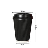 200 Pcs 16oz Disposable Takeaway Coffee Black-1910113172975652866