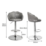 Levede 2x Bar Stools Kitchen Gas Lift Grey-1919892921260314626