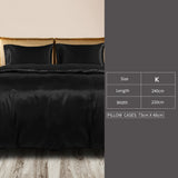 DreamZ Silky Satin Quilt Cover Set Bedspread Black King-1910113197315198978