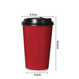 100 Pcs 16oz Disposable Takeaway Coffee Red-1910113172828852226