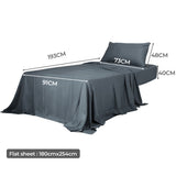 Dreamz 3pcs Sinigle Size 100% Bamboo Bed Sheet Set in Charcoal Colour Single-1910113202633576450