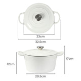 TOQUE 4L Enamel Dutch Oven Pot in White Colour-1910113168638742530