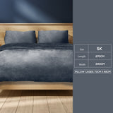 Quilt Cover Bedding set Flannel Super Dark Grey Super King-1910113193636794370