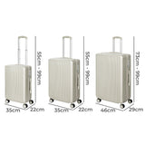 Slimbridge Luggage Suitcase Trolley White 3pc 20"+24"+28"-1910112845371150338