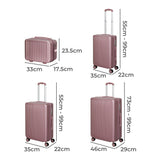 Slimbridge Luggage Suitcase Trolley Rose gold 4pc 14"+20"+24"+28"-1910112845685723138