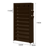 Levede 2pcs 10 Tier Shoe Rack Storage Brown-1910113015152381954