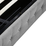 Levede Queen Bed Frame Fabric Tufted Grey-1910113204088999939