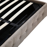 Levede Fabric Bed Frame Queen Tufted Beige-1910113203761844227