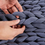 Dreamz Knitted Weighted Blanket Chunky Dark Grey Double 7KG-1910113226595635203