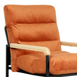 Levede Metal Framed Lounge Chair Velvet in Orange-1919278353270050819