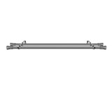 Marlow Silver Double Curtain Rod Steel Pole Pommel Set Extendable Adjustable-1910112209267200003