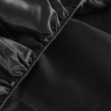 DreamZ Silky Satin Sheets Fitted Double Black-1910113194886696963