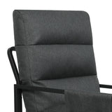 Levede Metal Framed Lounge Chair Linen in Dark Grey-1919278353454600195
