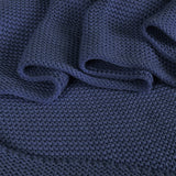 DreamZ Knitting Throw Blanket Cushion Navy-1910113223319883779