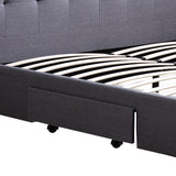 Levede Queen Bed Frame Fabric Tufted Dark Grey-1910113204571344899