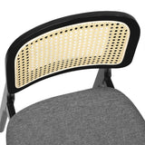 Levede 2x Dining Chair Wood Rattan Armless Black-1937319813961617411
