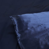 DreamZ Silky Satin Quilt Cover Set Bedspread Blue King Single-1910113197935955971