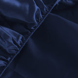 DreamZ Silky Satin Sheets Fitted Flat Queen Blue-1910113195977216003