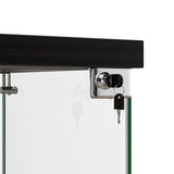 Stacked Display Cabinet Collection Storage Tempered Glass 2 Tier With Lock Black-1937319791488536579