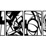 Yezi Metal Wall Art 4Pcs Abstract Minimalist Line Decor-1937319819355492355