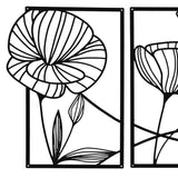 Yezi Metal Wall Art 4Pcs Floral Minimalist Line Decor-1937319819200303107