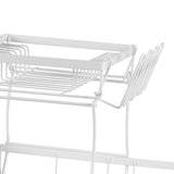 TOQUE Dish Rack Drying Drainer Kitchen White-1910113166860357635